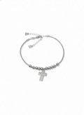 Pulsera con cruz y cristal cortado