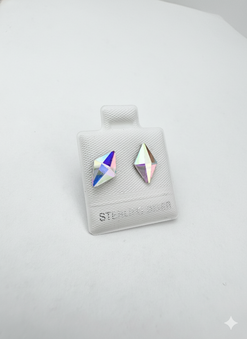 Aretes Prisma Tornasol en Plata .925